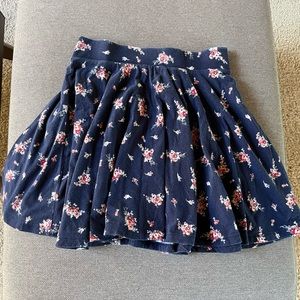 urban outfitters navy flower circle skater skirt